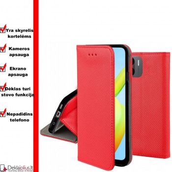 Telone atverčiamas dėklas - raudonas (Xiaomi Redmi A1/A2)